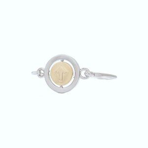 Carolee Up Arrow Silver Tone Double Sided Charm Bangle Bracelet